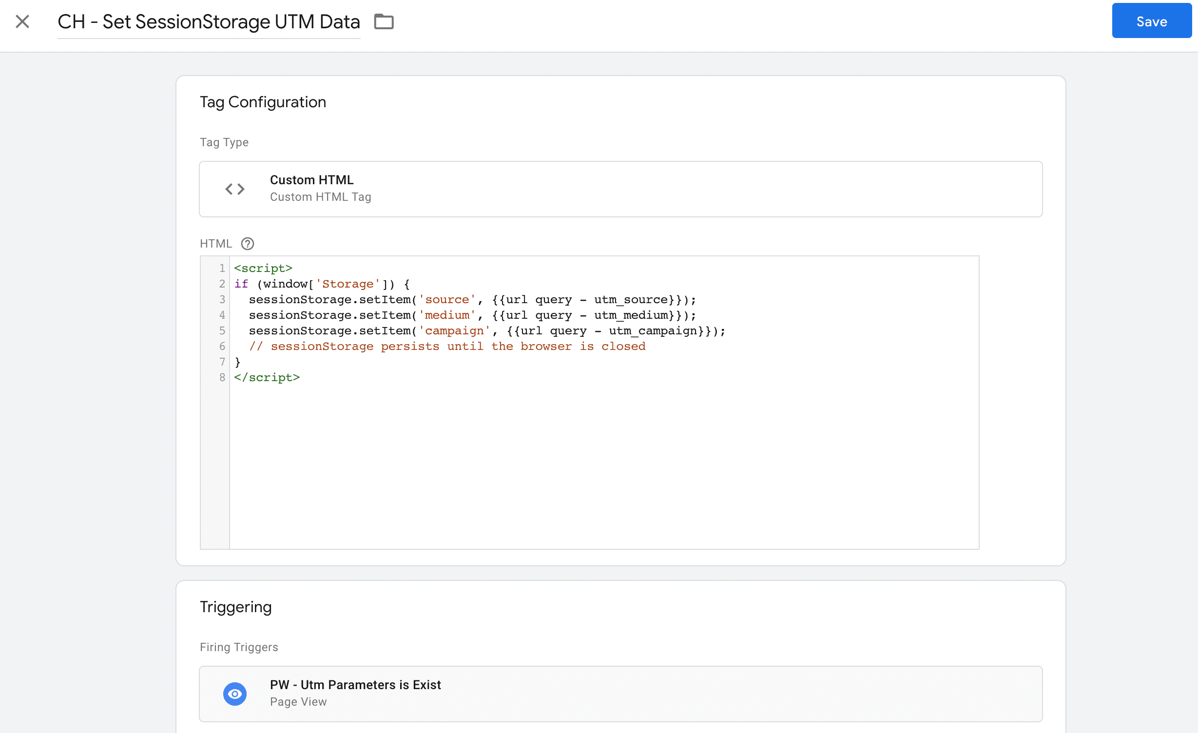 Google Tag Manager'de Session Storage Verileri Oluşturma